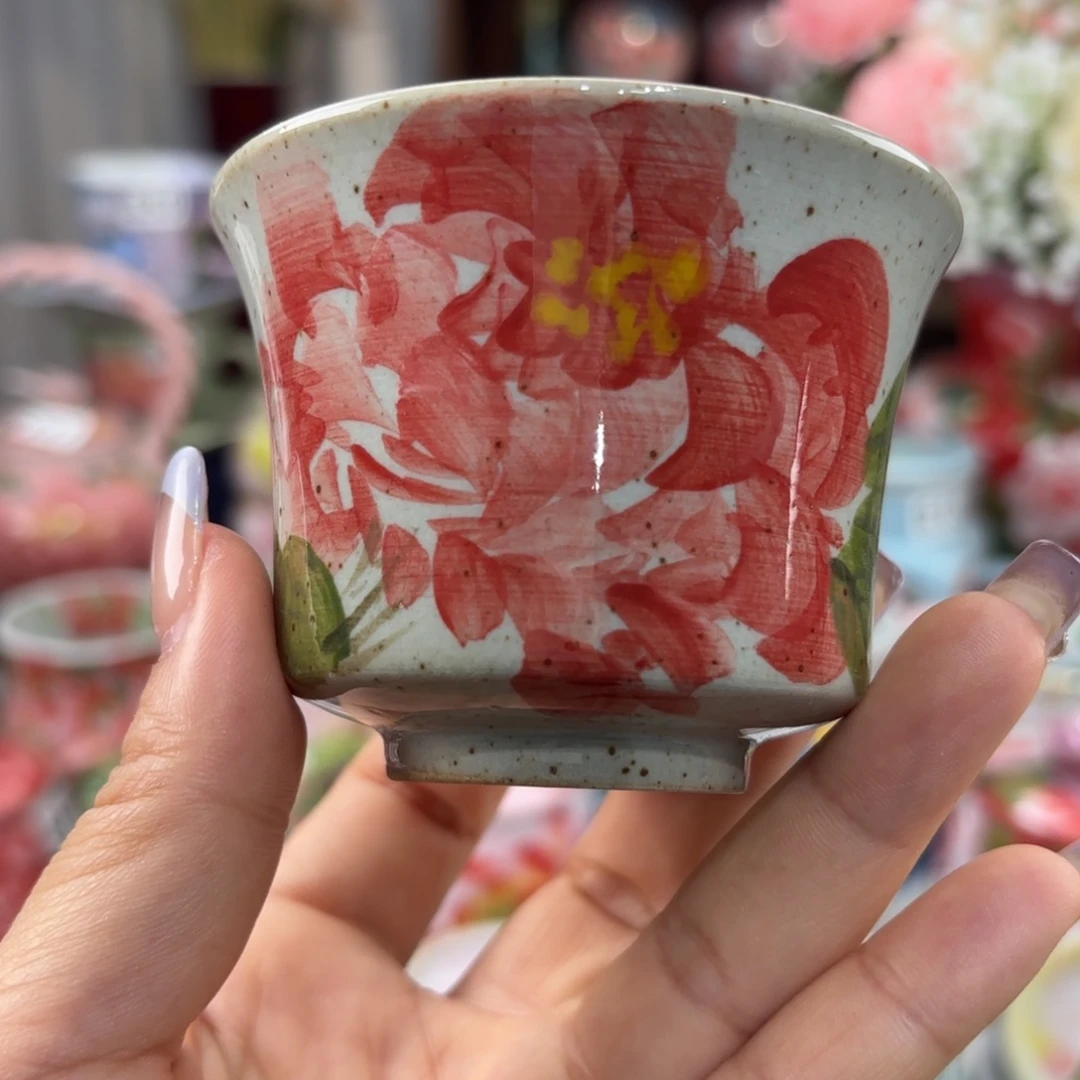 瓷片景德镇手绘高温釉下彩陶瓷茶具