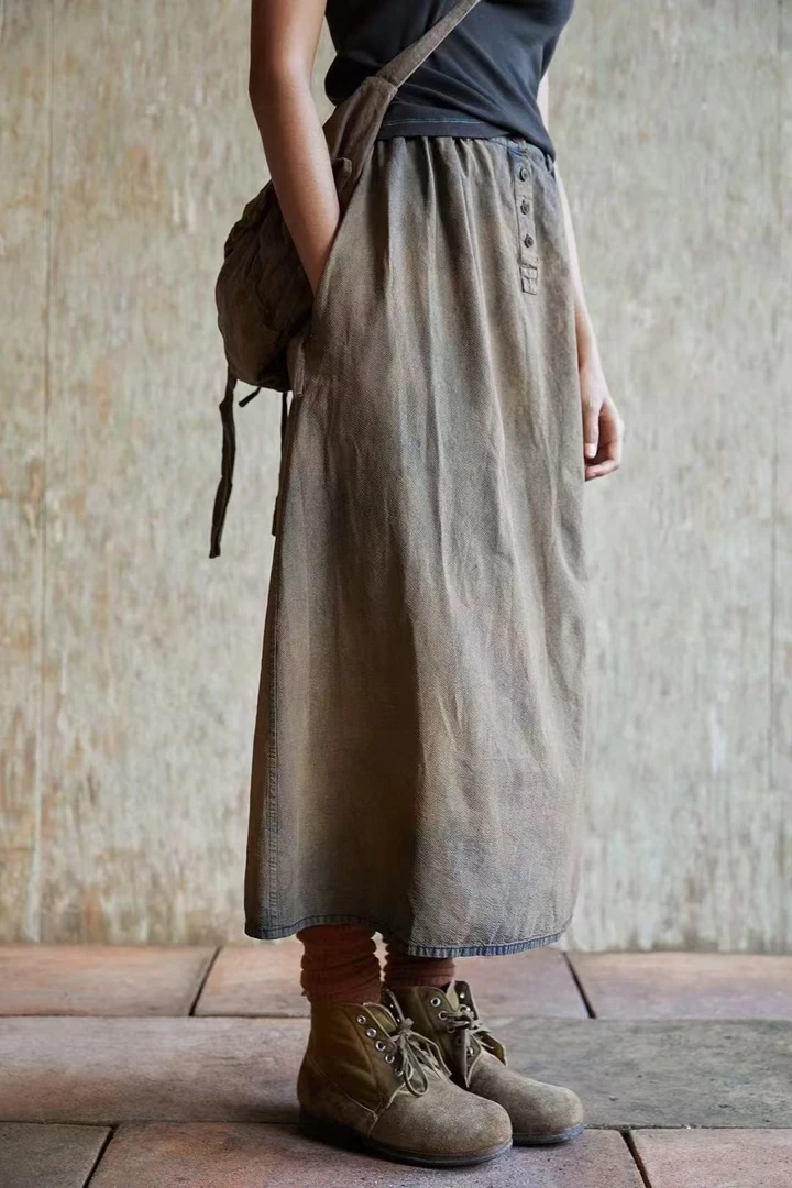 山山家-左岸迷香【半裙】Z25SS2012气质复古国风时尚百搭春夏休闲