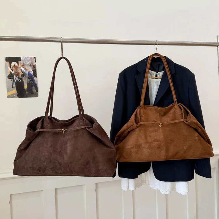 托特包日韩单肩包秋冬麂皮绒包包ins文艺大包包2892