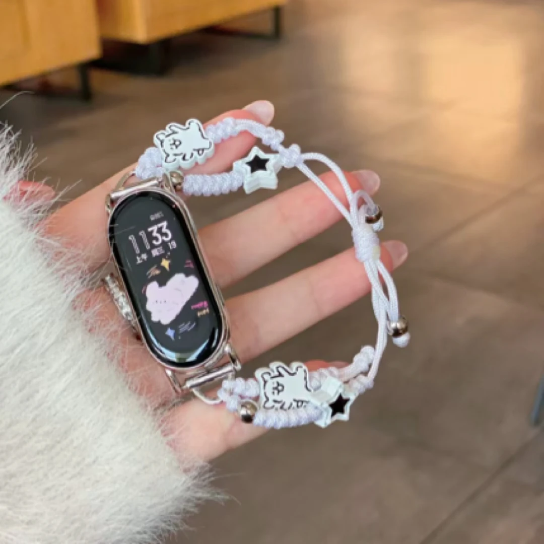 夏日可爱小狗适用小米手环10代手编绳9代pro高颜值红米watch5创意