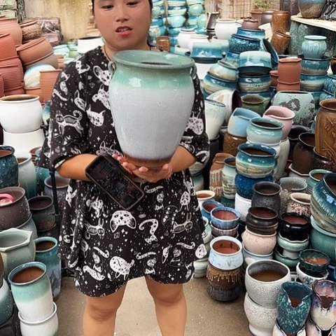 口20高27瑕疵一个盆子。