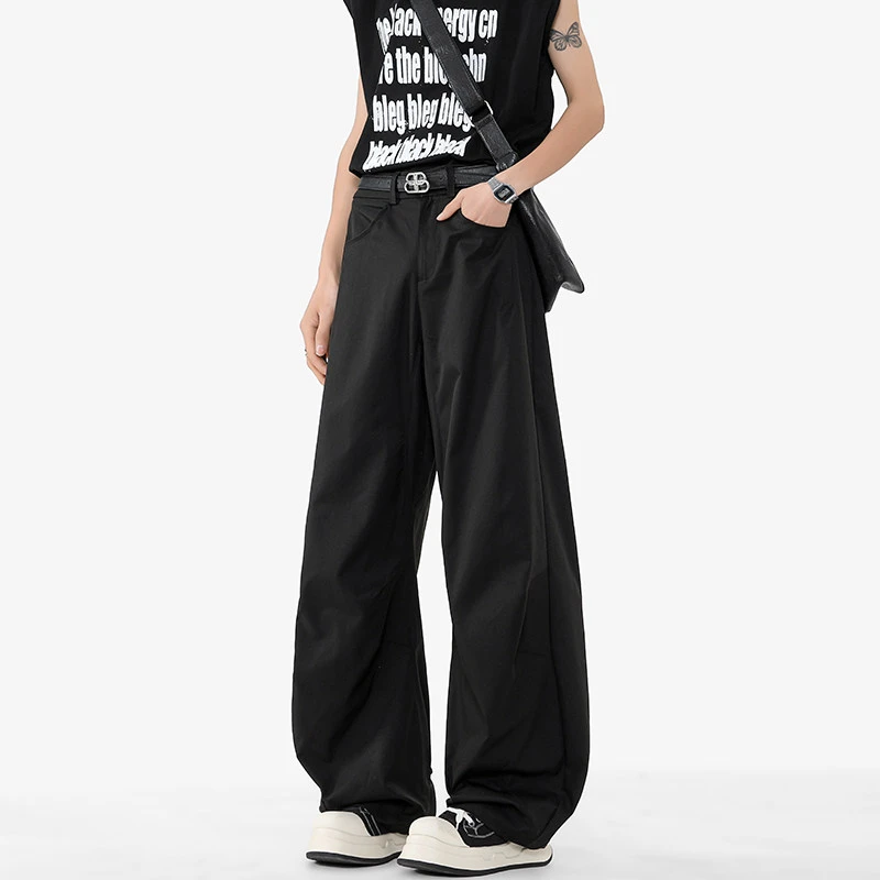 日系cleanfit休闲工装裤男夏季潮流百搭宽松垂感直筒阔腿