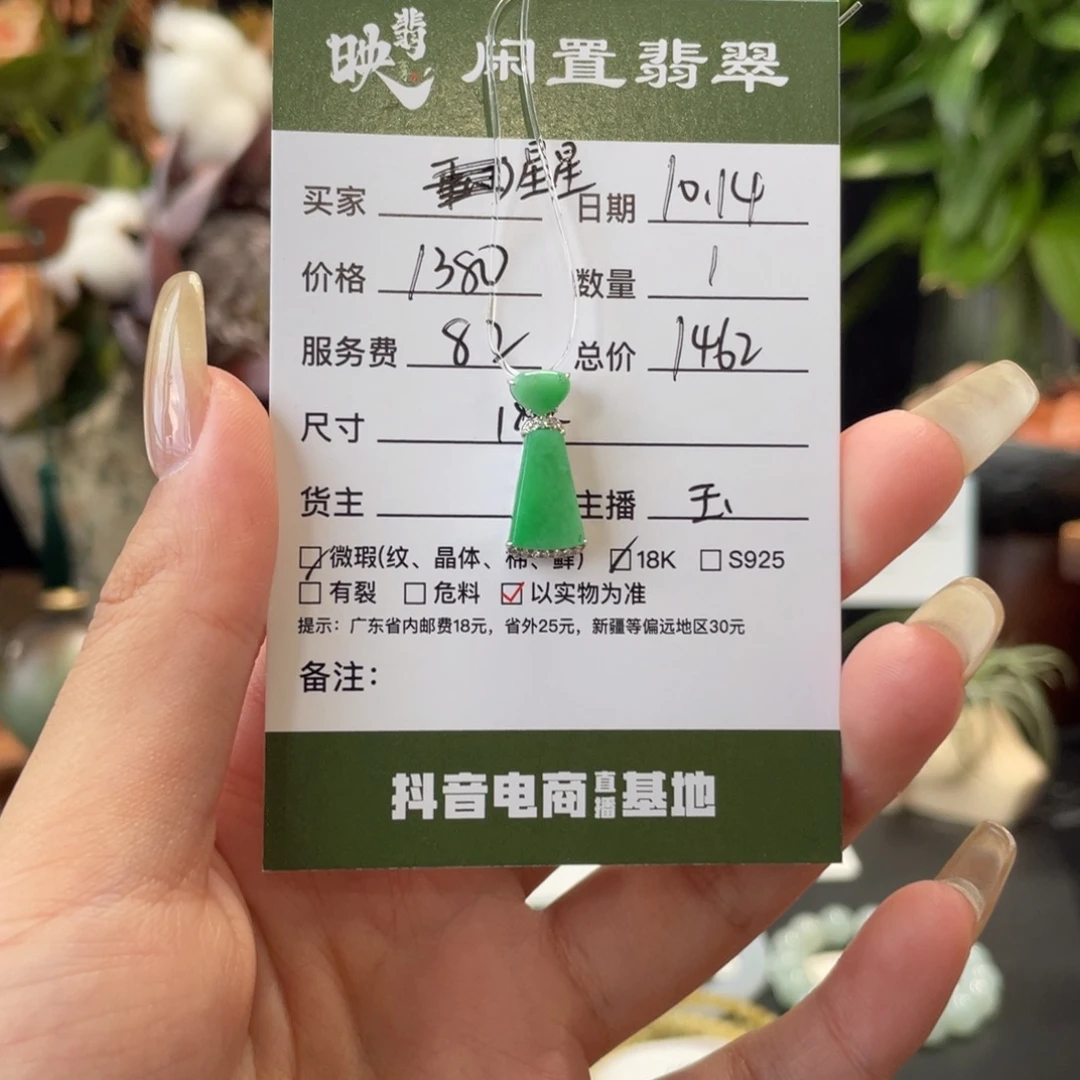 星***3翡翠18K金镶嵌颈饰翡翠