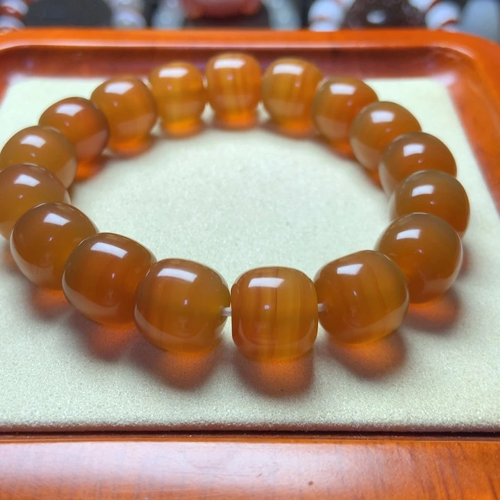 未镶嵌手串玛瑙/玉髓精品 北红老型