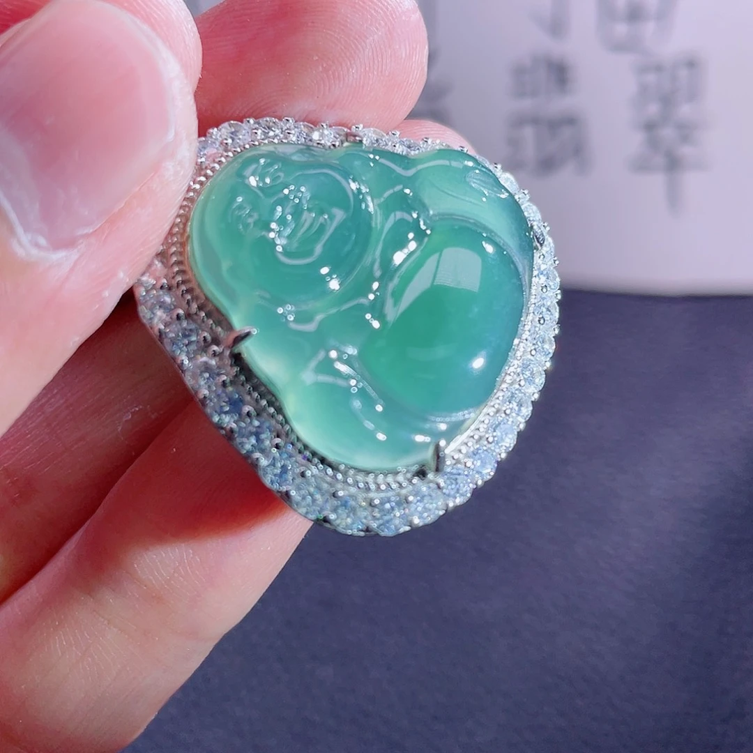 翡翠颈饰银S925镶嵌999999999