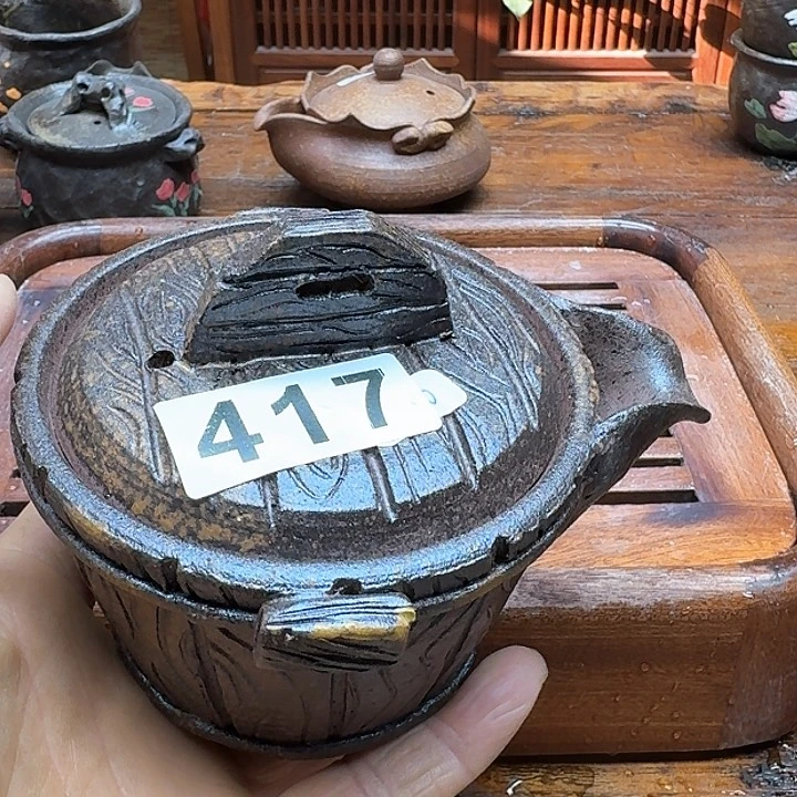 纯手工制作粗陶茶具