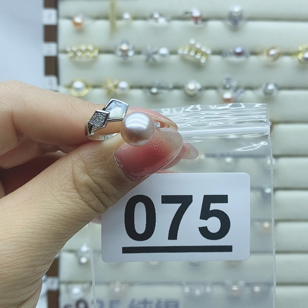 淡水珍珠戒指银S925镶嵌x**o075
