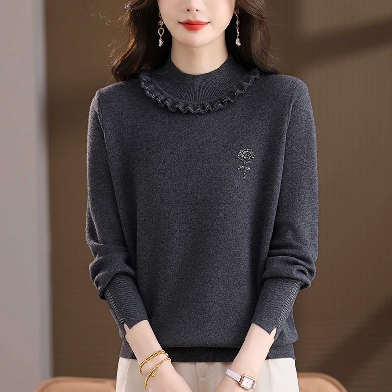 秋装2025新款大码洋气外穿毛衣你宽松显瘦百搭秋冬时尚针织打底衫