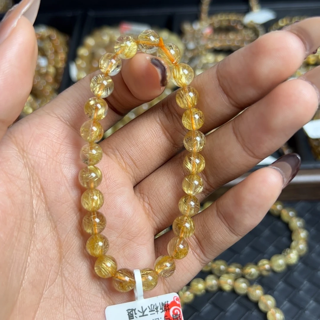 未镶嵌手链水晶天然金发晶