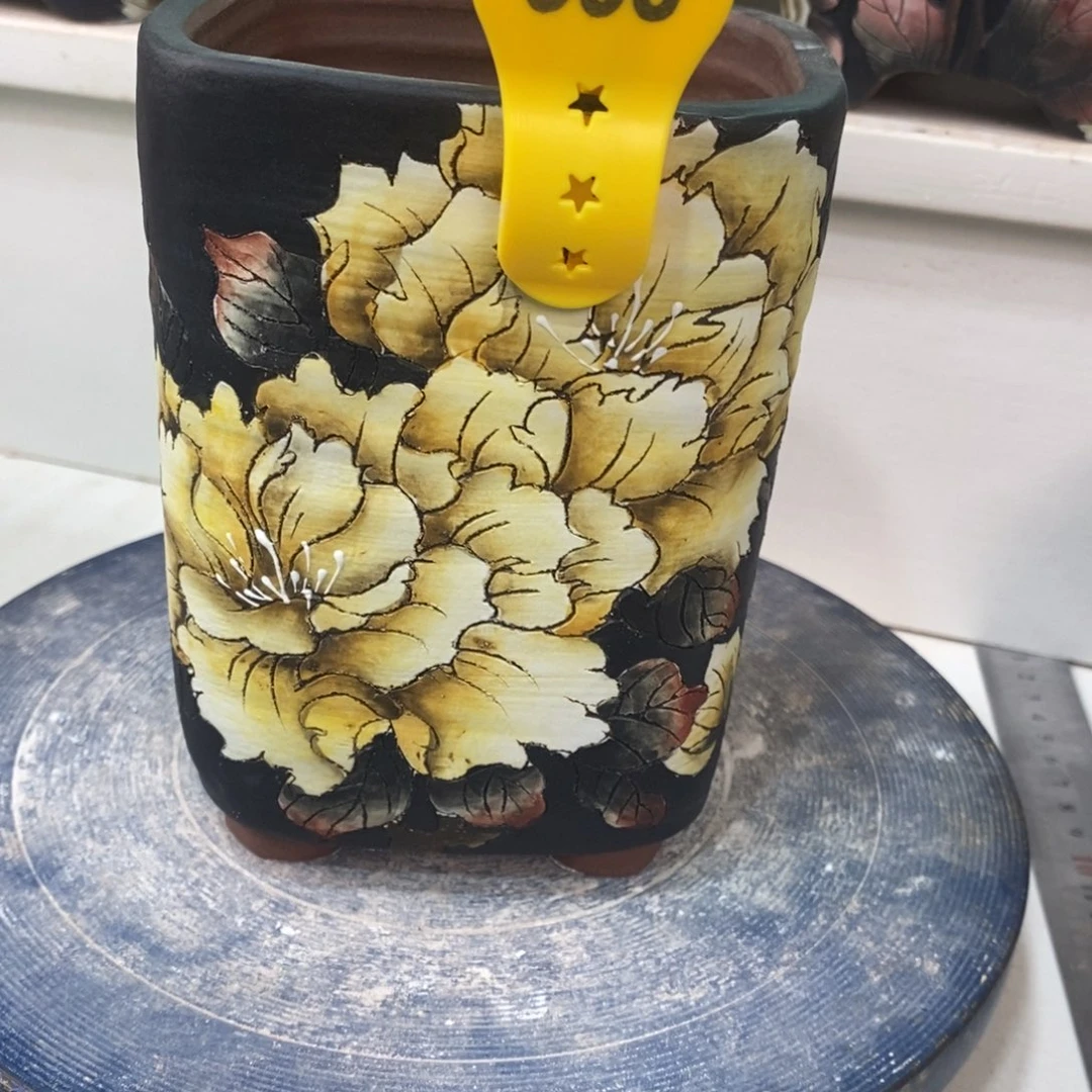 紫砂花盆陈*晨水晶花盆358瑕疵