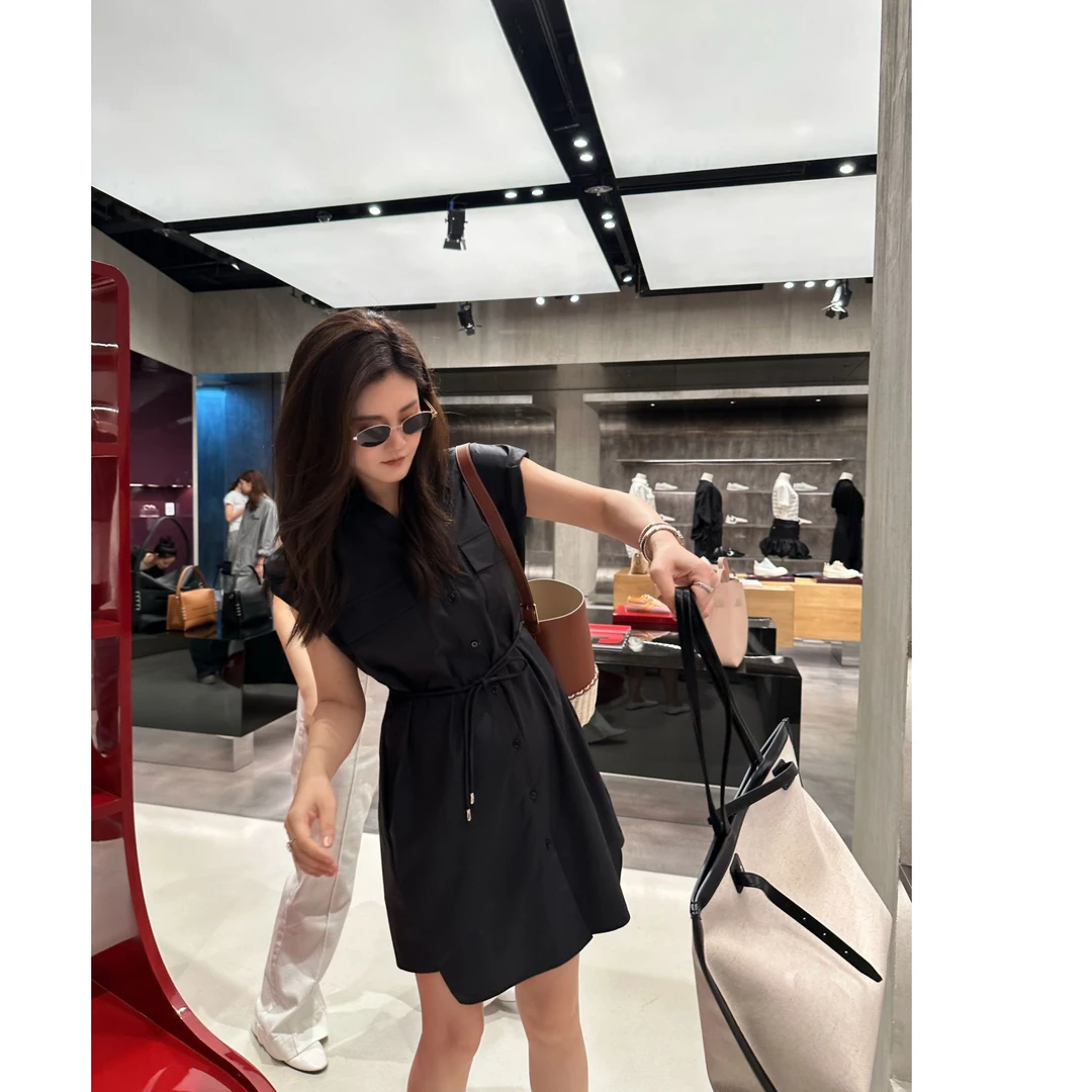 DANSO玉美华【魅影】夏季翻领设计师衬衫裙通勤连衣裙560069J