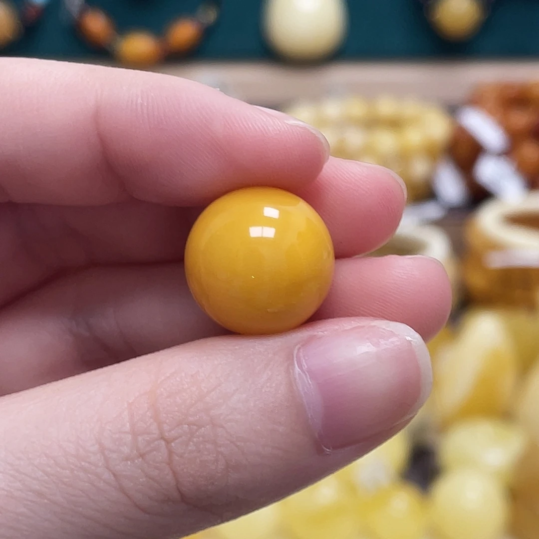 蜜蜡未镶嵌珠宝奇石15.3mm圆珠