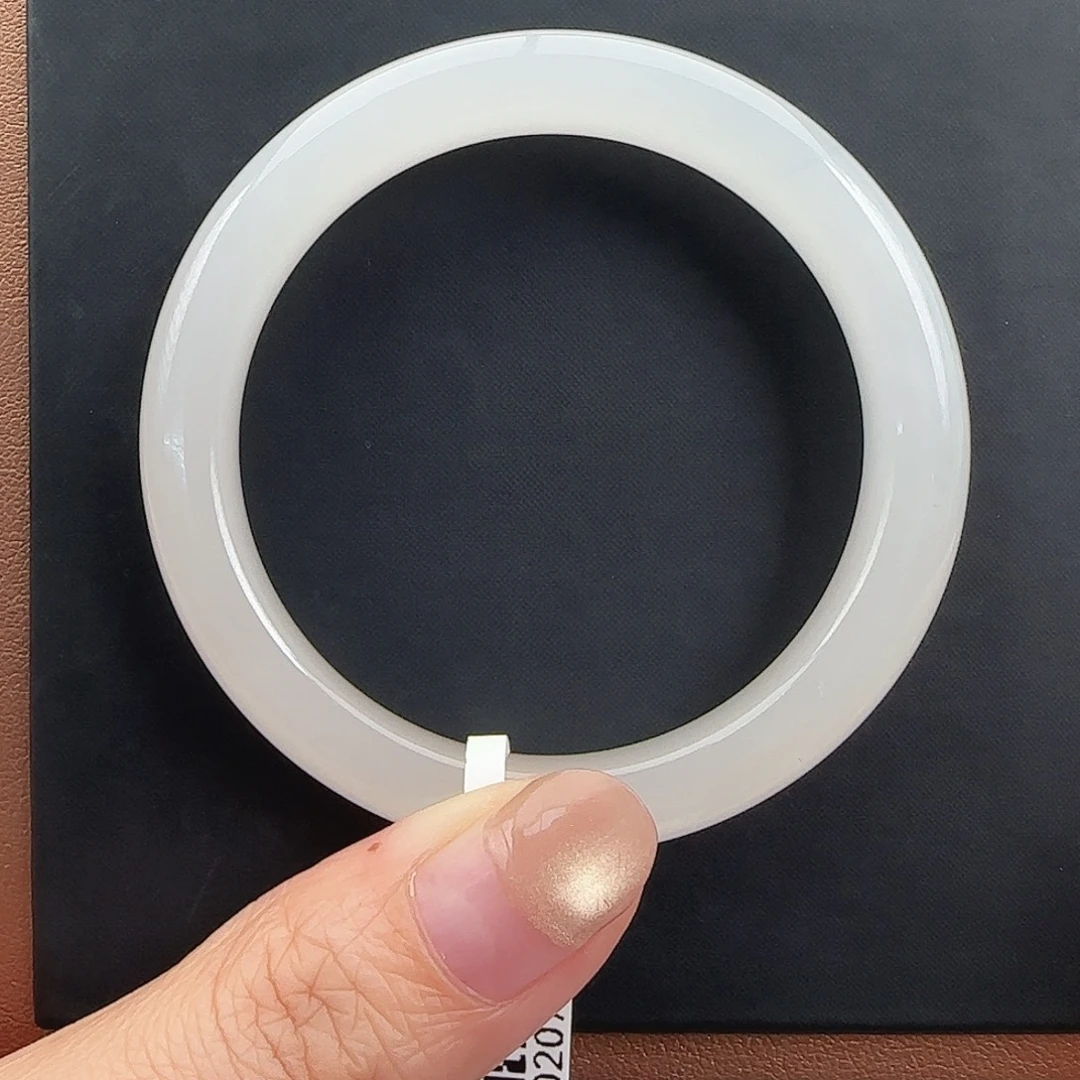 和田玉未镶嵌手镯高冰白 窄正圈50-51高性价比