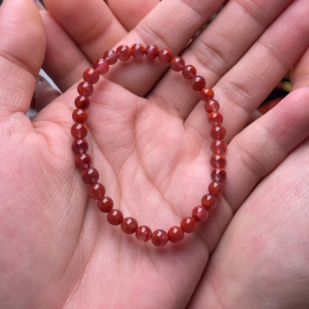 【闪购商品】南红玛瑙5➕牛血红手串未镶嵌