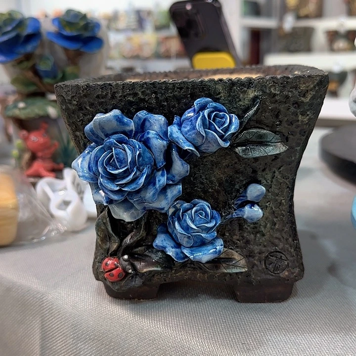 0****?青墨花器麦饭石花盆