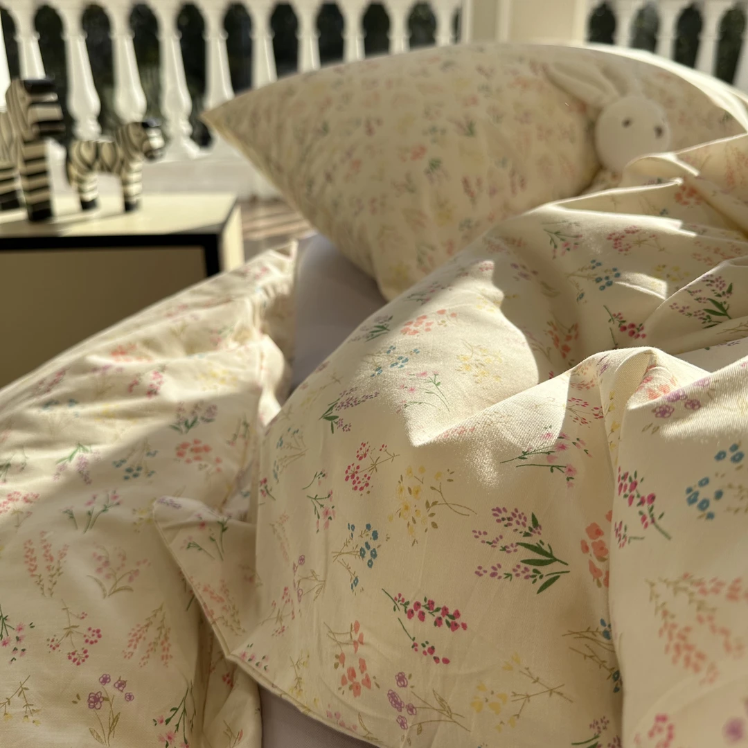 易安阁淡雅田园小碎花全棉纯棉床上四件套1.5m1.8米公寓三件套