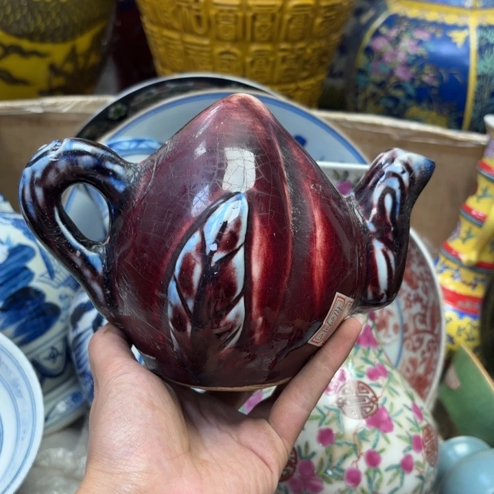 紫砂花瓶瓷器摆件 瓷器摆件