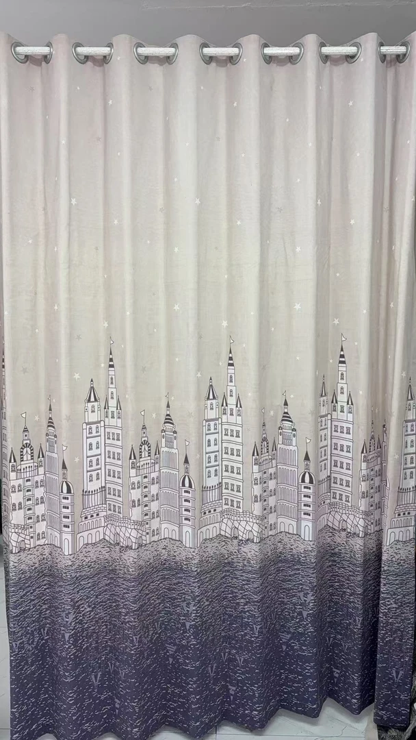 细麻蓝色城堡（中间对开）