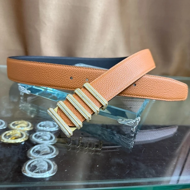 史蒂芬新款百搭男士皮带高档休闲老鹰头牛皮腰带青中老年时尚算盘