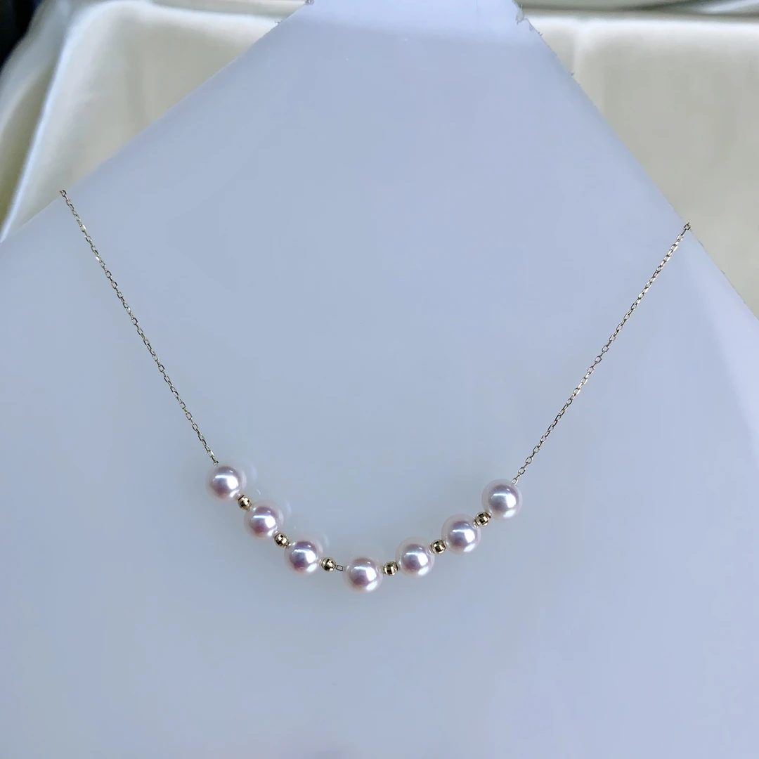 18K金海水akoya微笑链6.5-7 GD142