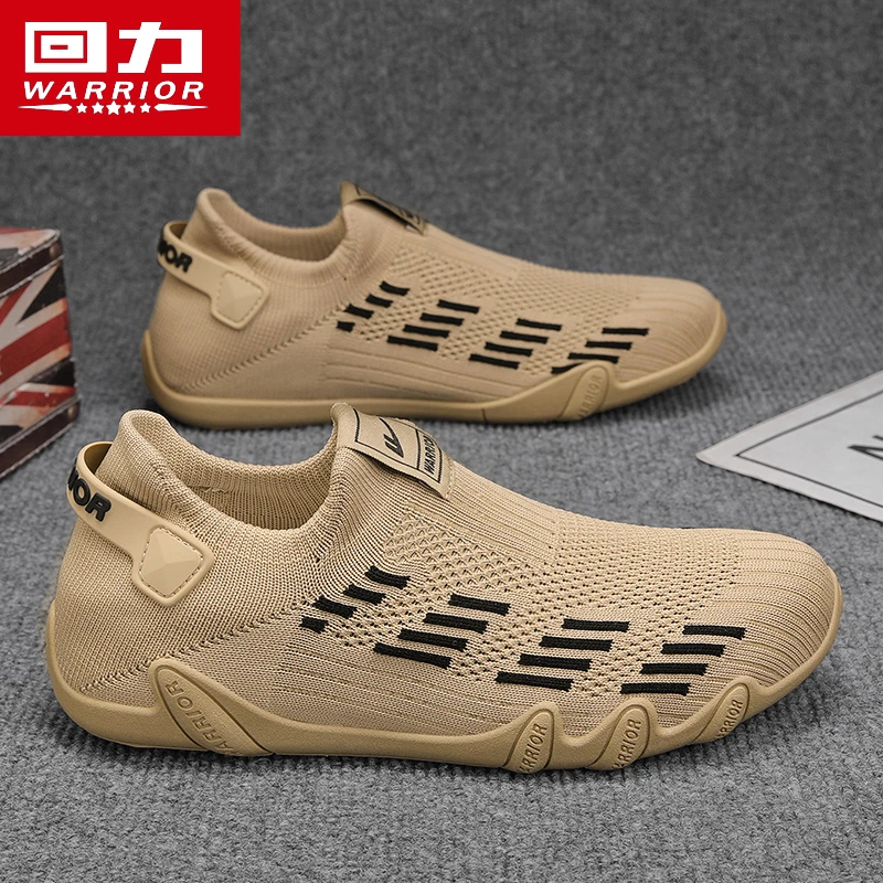 回力一脚蹬男鞋冬季透气网面鞋男士薄款轻便运动袜子鞋休闲工作鞋