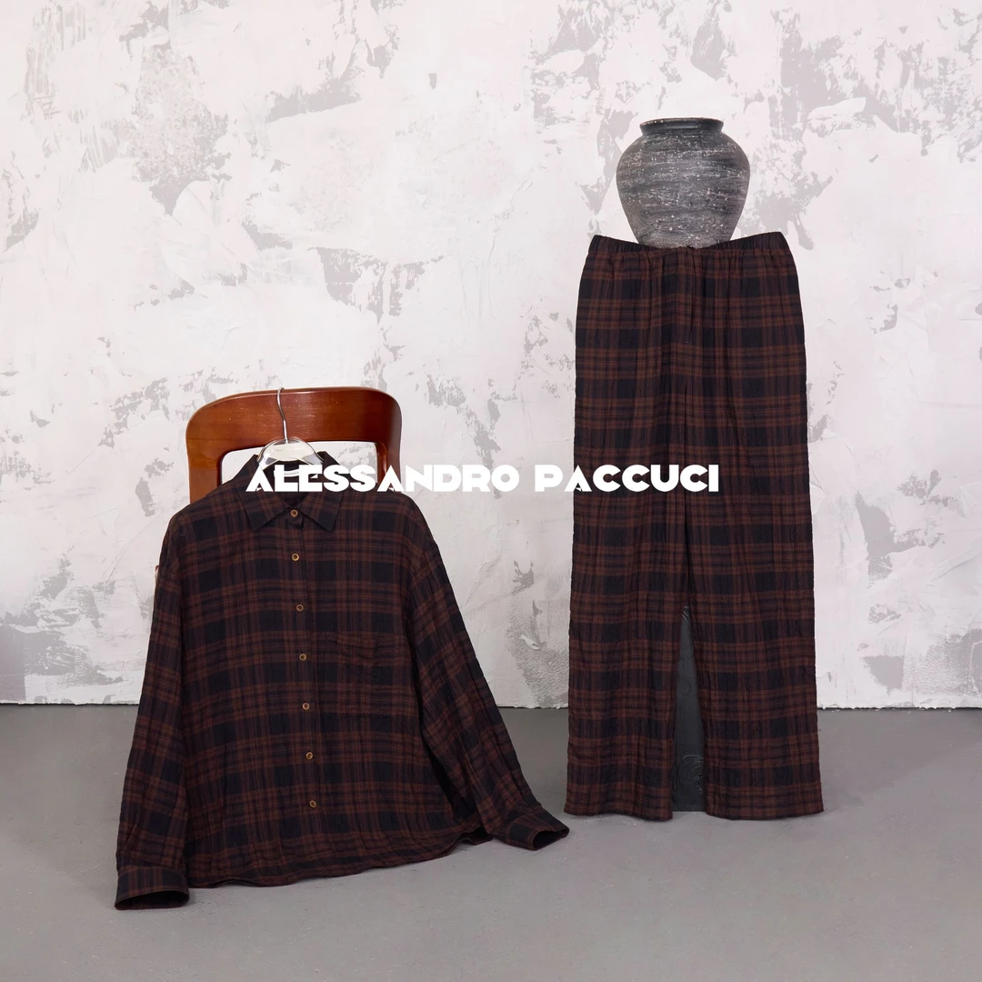 AP洛哥43061HC/43125KC【轻氧无拘】棉质微皱透气衬衫/松紧腰长裤