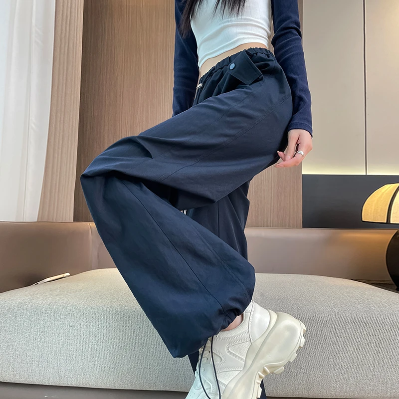 美式工装裤女春秋2025新款小个子直筒宽松登山显瘦酷飒风运动裤子