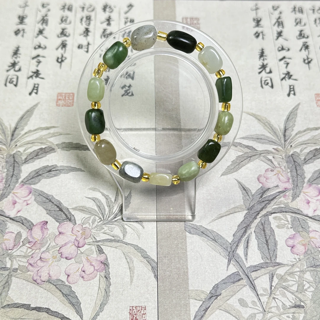 和田玉多宝手链手镯手串纯天然精美简约百搭多宝手链女款+随机发