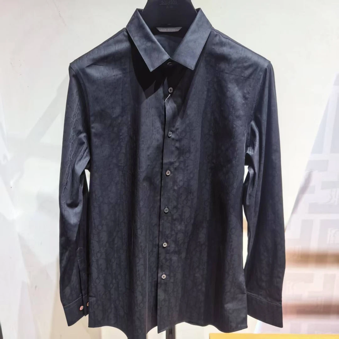 C.Dioc25春夏新款男士休闲修身衬衫满印老花