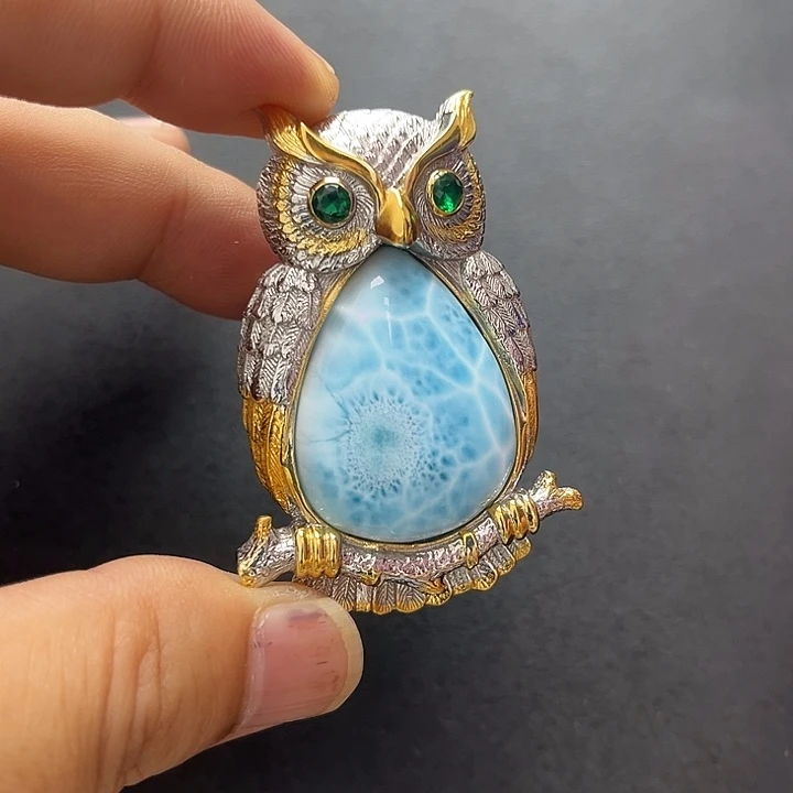 针钠钙石（海纹石）未镶嵌戒指戒指