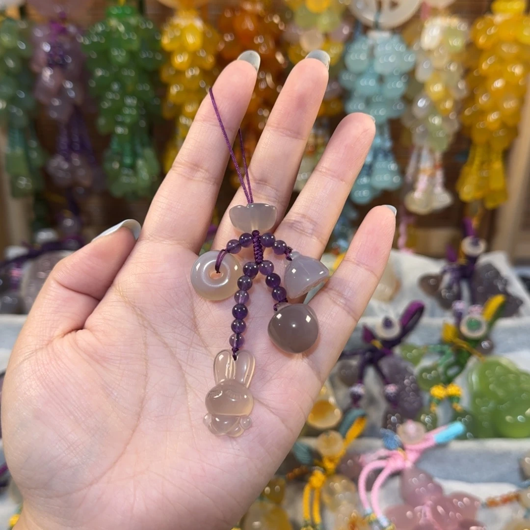 玛瑙/玉髓未镶嵌手机挂件