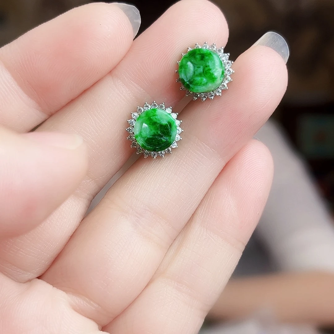 翡翠银S925镶嵌颈饰耳饰