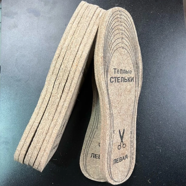 pitak冬季保暖鞋垫羊毛毡男女士吸汗透气防寒加厚加绒可裁剪