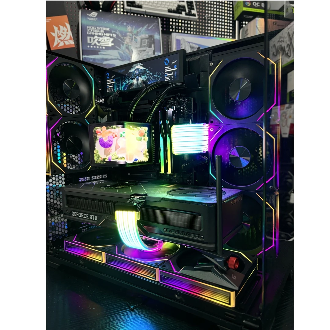 GALAXY/影驰联力包豪斯VISION黑海景房9800X3D+5080ADOC台式主机