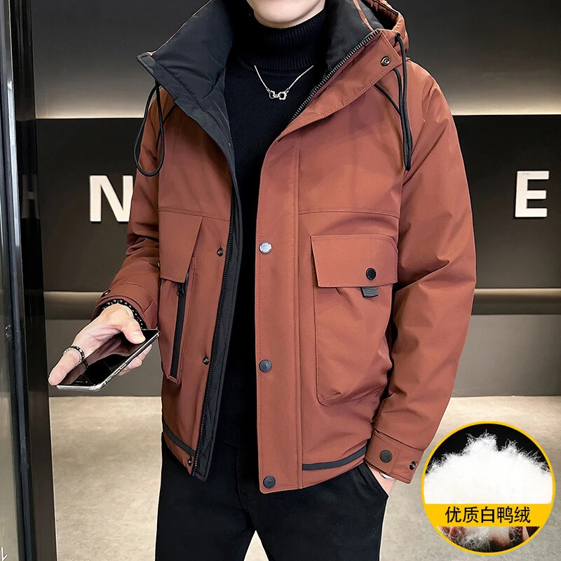 羽绒服服男士连帽羽绒服服时尚百搭潮流加厚保暖连帽户外防风外套