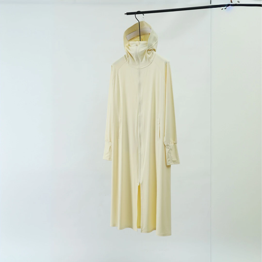 【长款防晒】女士冰感夏季户外防晒衣休闲透气薄款连帽防晒服S31305