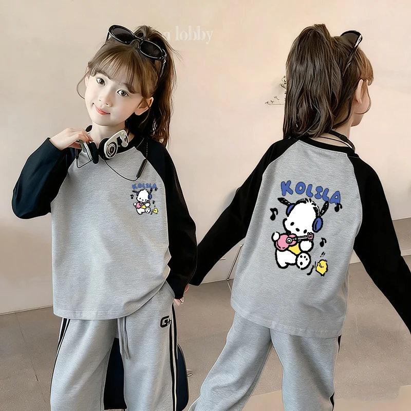 女童圆领打底衫2025新款春秋款中大儿童长袖t恤纯棉内搭上衣秋装