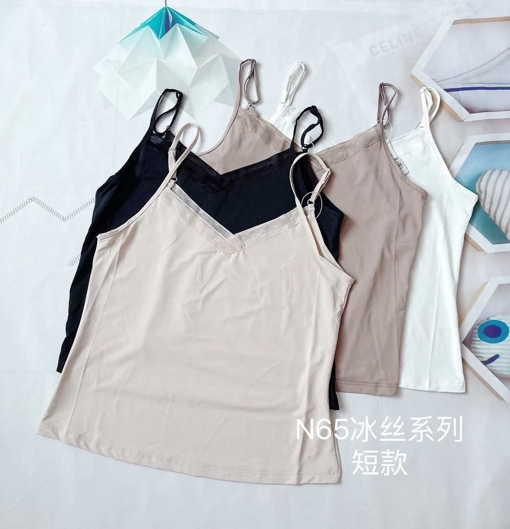 夏季蕾丝无袖修身短款真丝吊带背心内搭