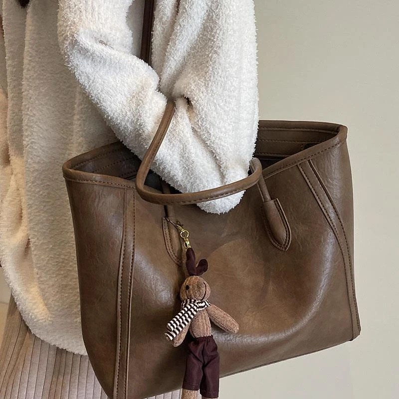 FAVMARTHA学生上课通勤大容量包包女新款春秋托特包斜挎包