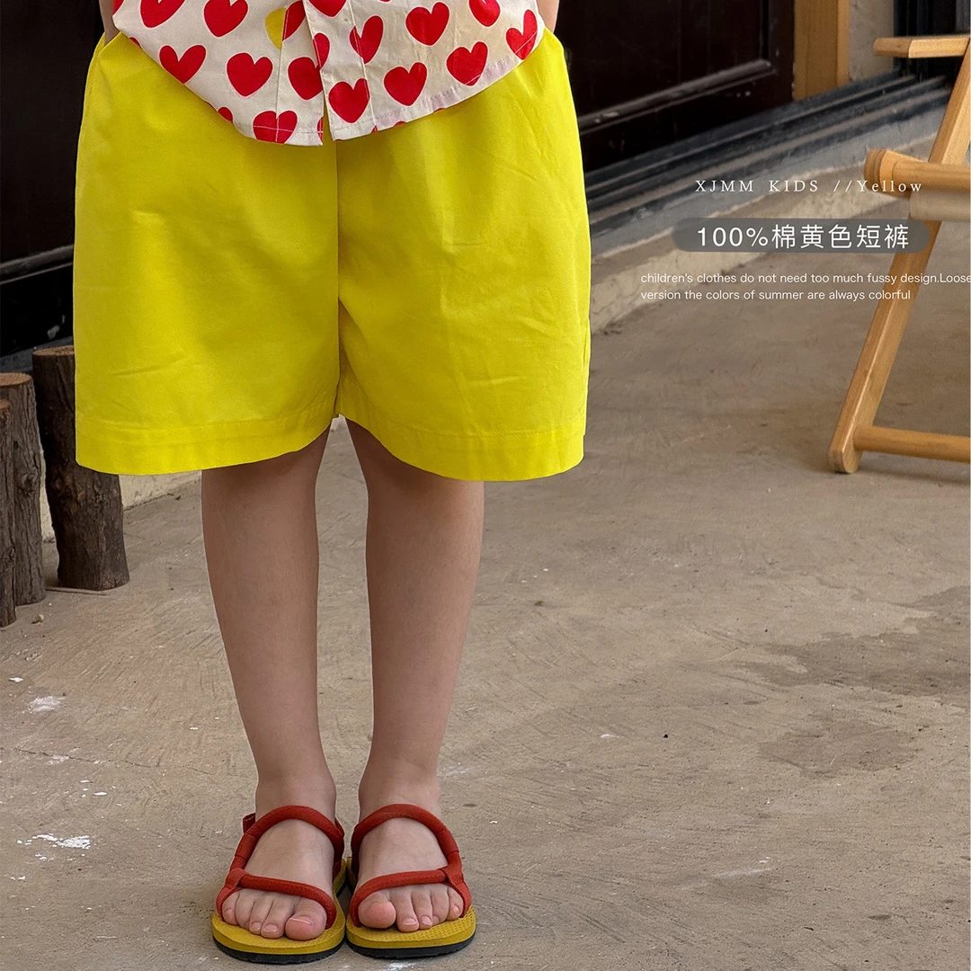 虾酱麻麻男童纯棉裤子夏季薄款2025新款男孩洋气宽松儿童休闲短裤