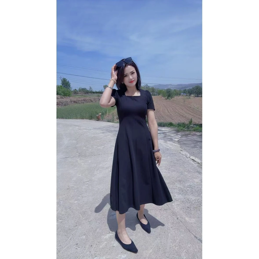 艳艳家 小众显瘦气质法式连衣裙