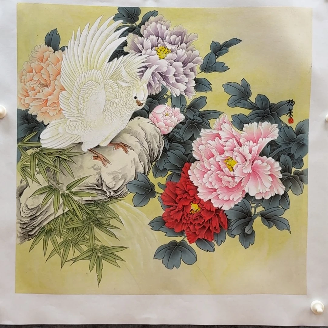 国画四尺斗方作品花鸟