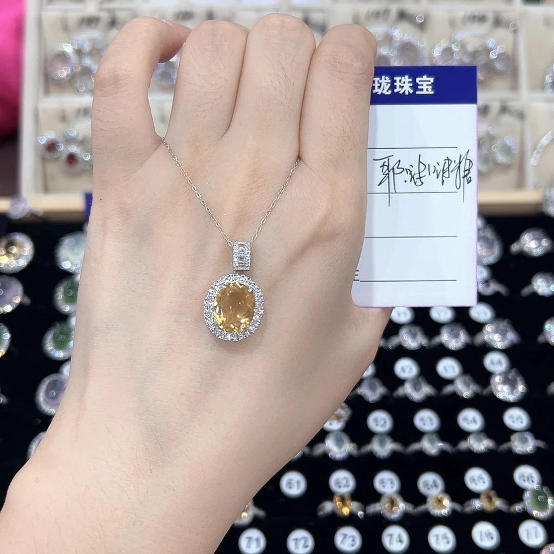 耶***糖银S925镶嵌戒指黄晶