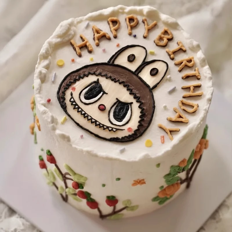 网红labubu创意定制拉布布生日蛋糕狮子座全国同城免配送男女儿童