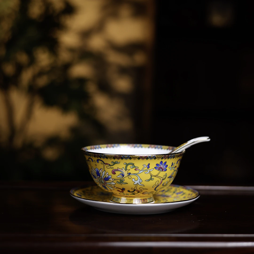 【老王】三件套-帝王黄（4.5英寸碗+6英寸骨碟+小勺）