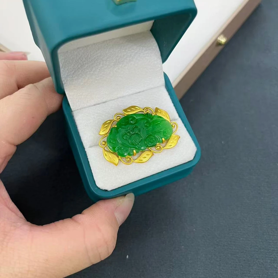 铜合金亚克力胸针 基财商店藏式胸针