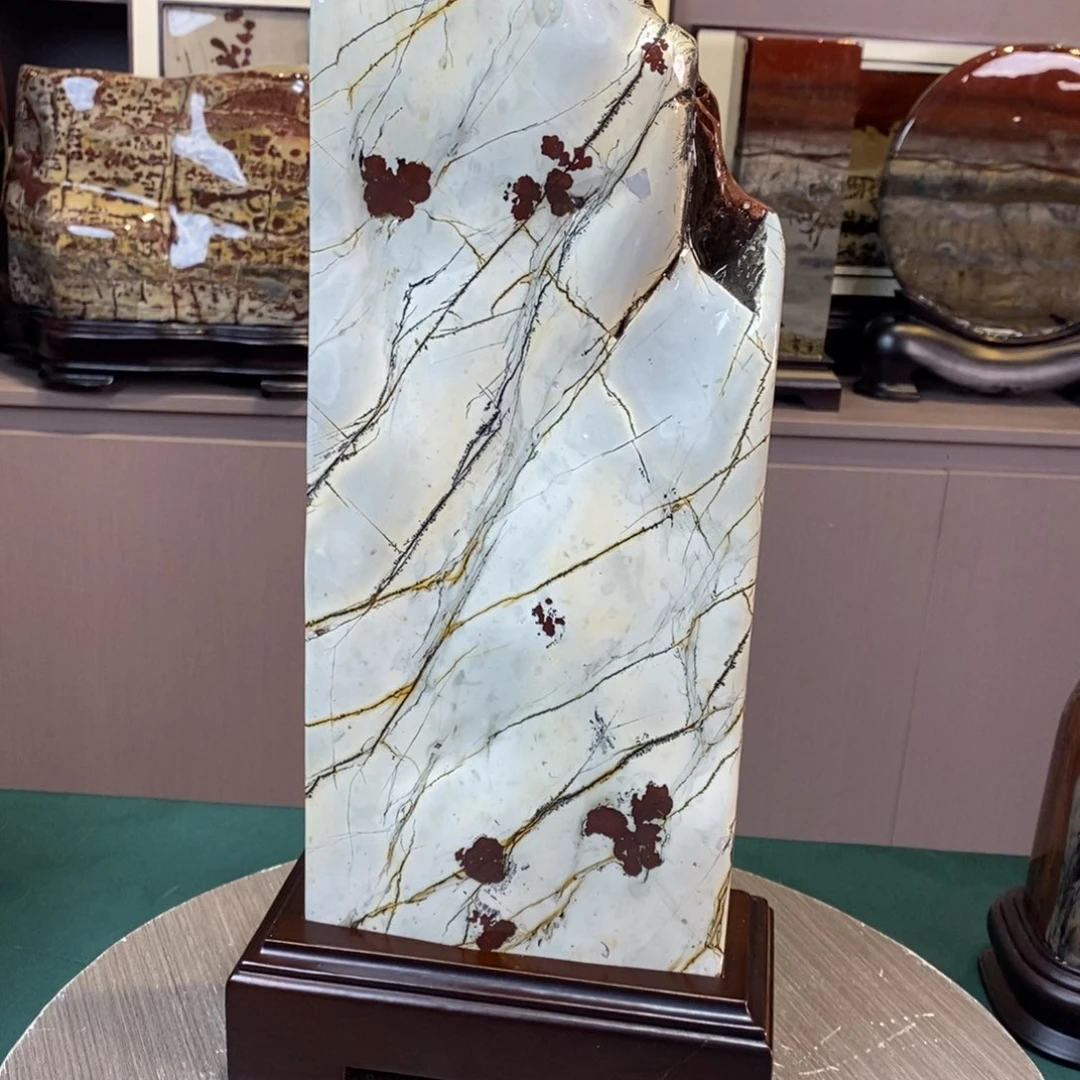 石材广西国画石草花石