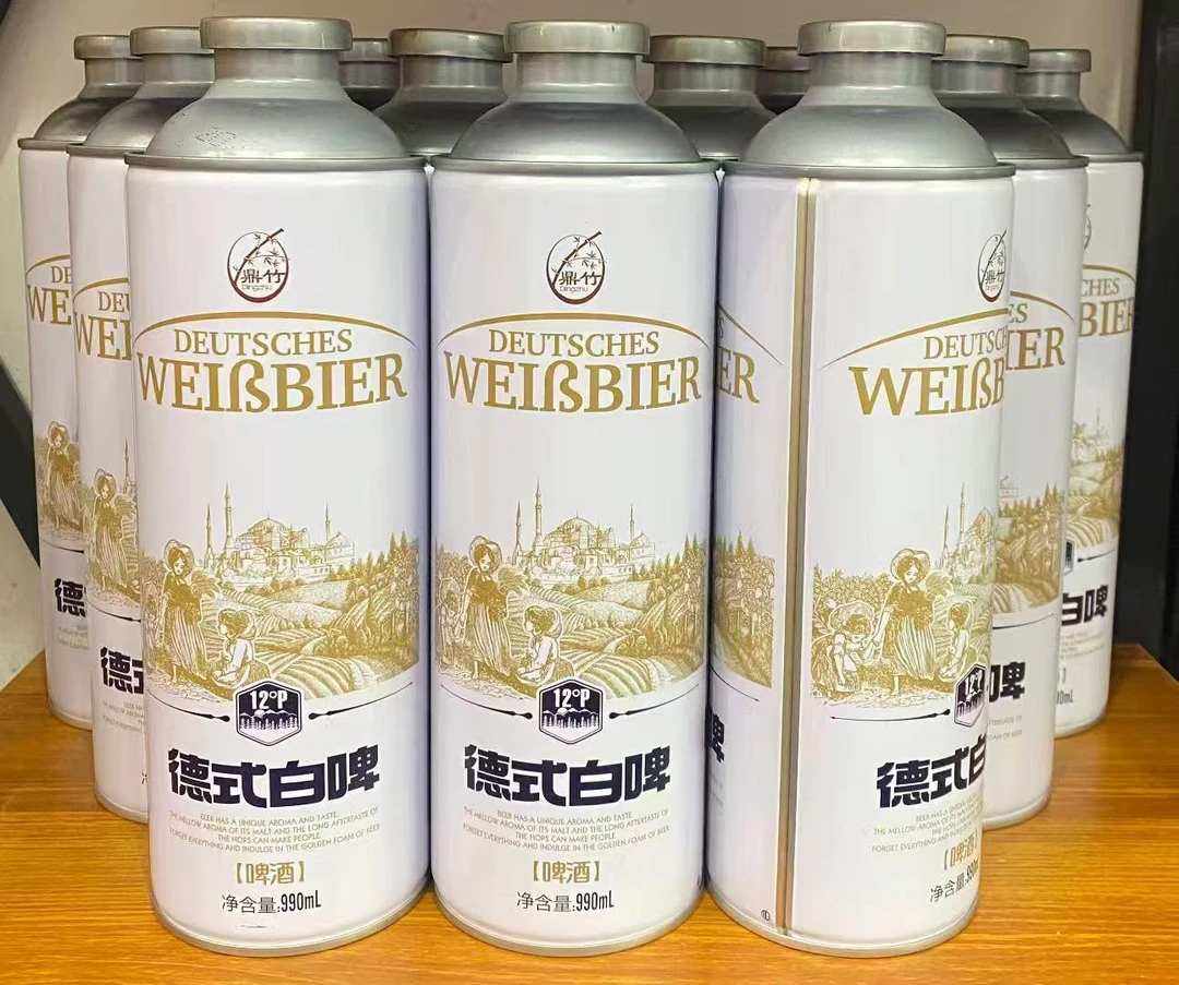 鼎竹精酿小麦白啤醇厚麦香浓郁原浆啤酒口感鲜酷爽900ml
