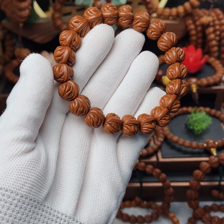 吊坠桃核志*14双脊龙手串