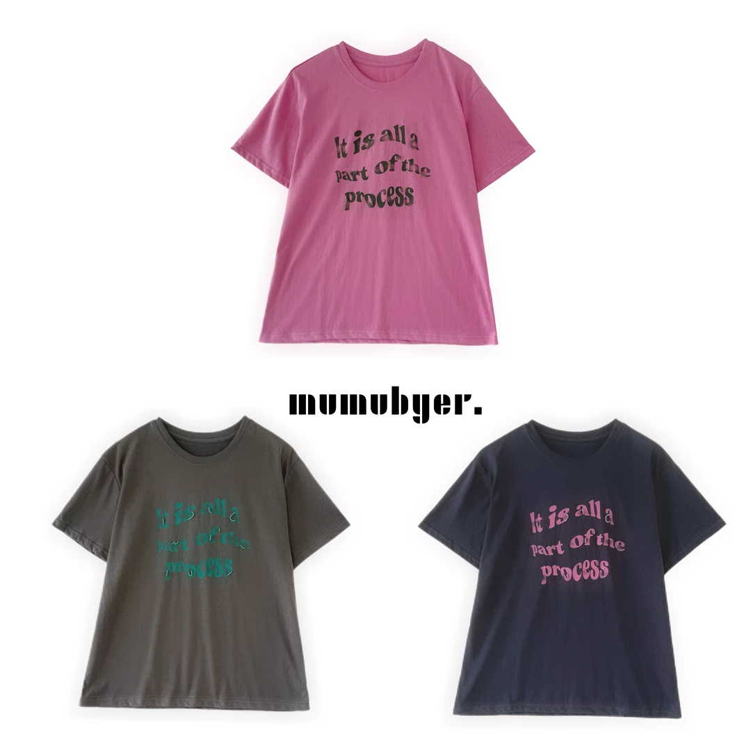 MUMUBYER •“梵高画册”雪花棉薄款字母钉珠短袖